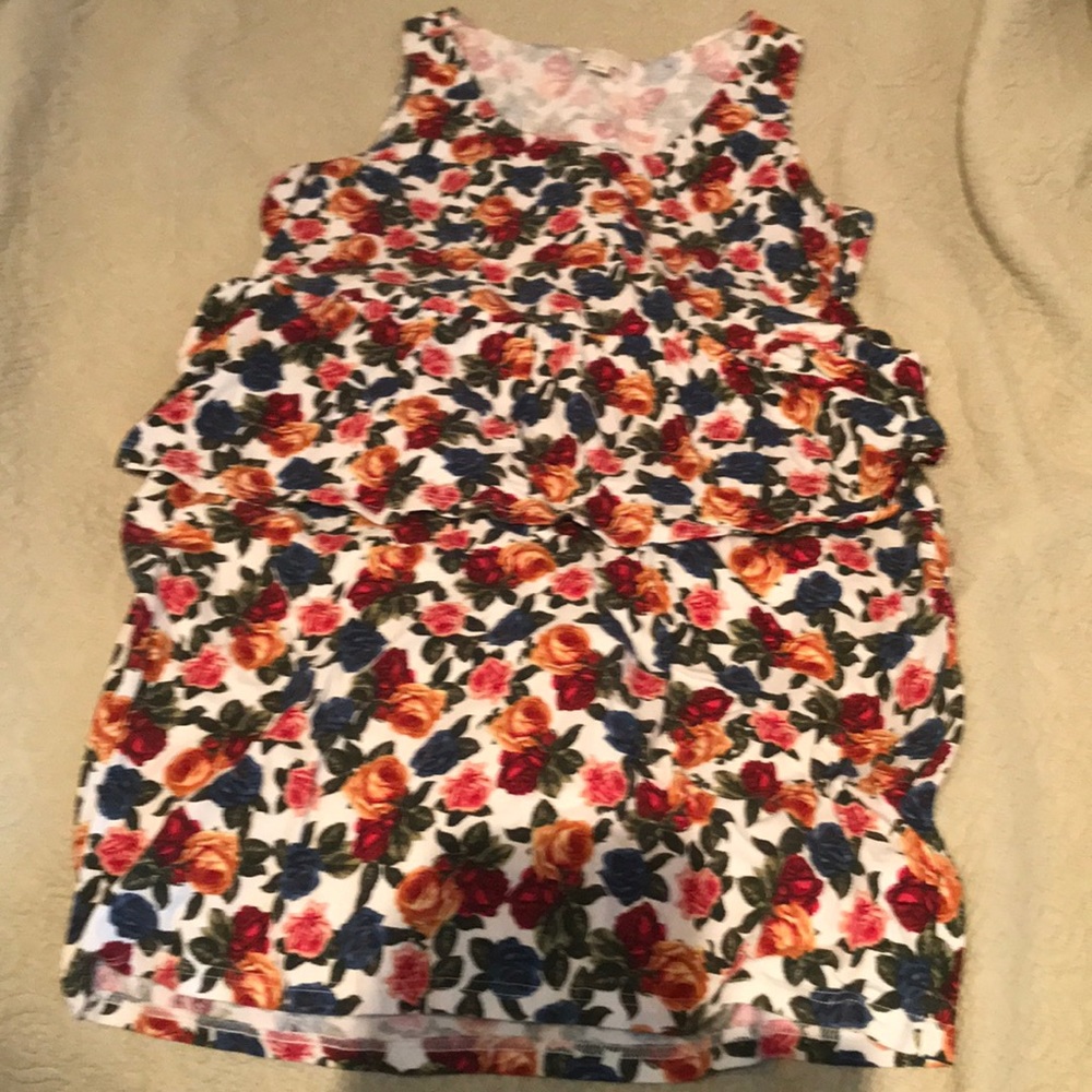 Floral peplum tank dress